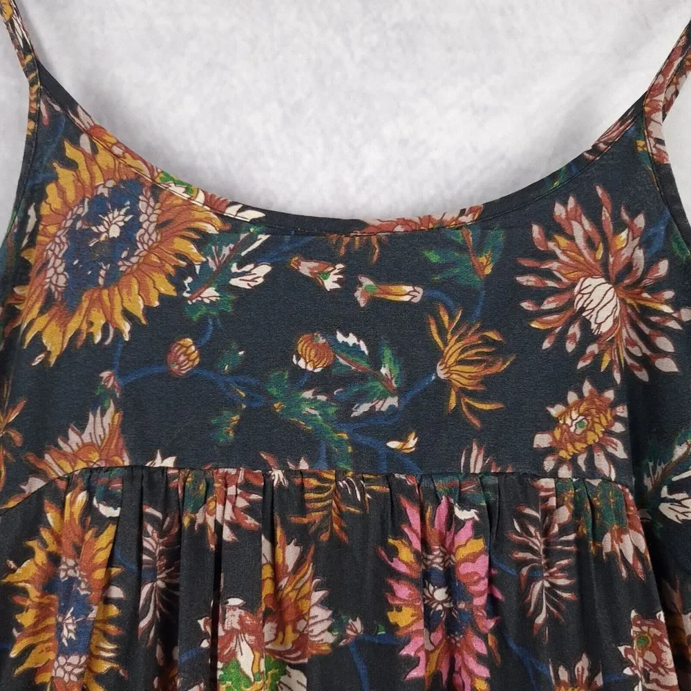 NATURAL LIFE Black Floral Maxi Dress with Green and Mustard Accents - Picture 3 of 16